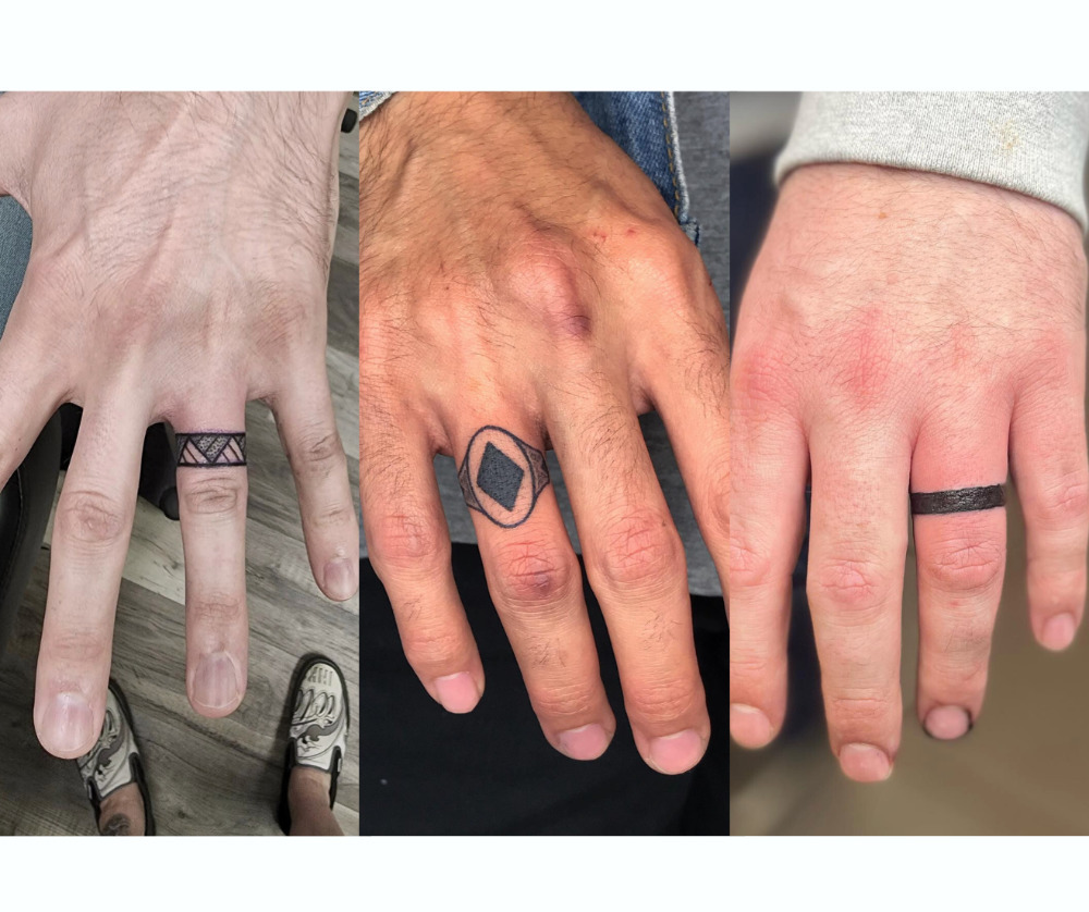 17 Stunning Men's Wedding Ring Tattoo Ideas | Fabbon, image size:1000x838