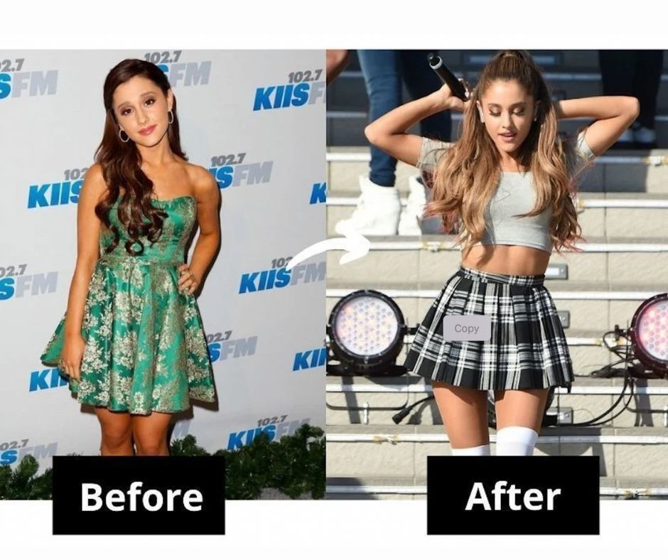 ariana grande before and after weight loss