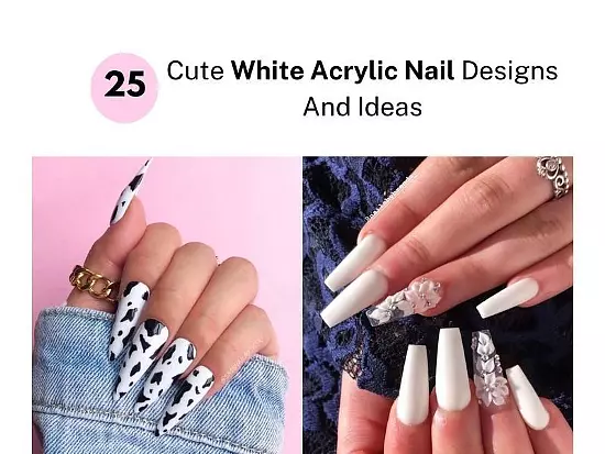white acrylic nail designs