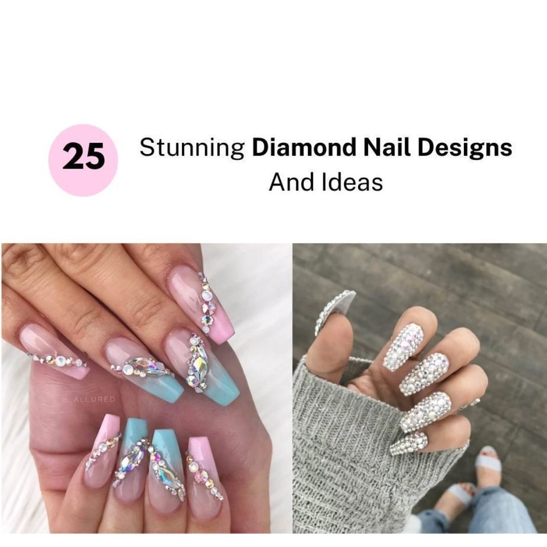 24pcs Long Almond Shaped Colorful Rhinestone Decor Fake Nail With 1pc Jelly  Gel And 1pc Nail File | SHEIN USA