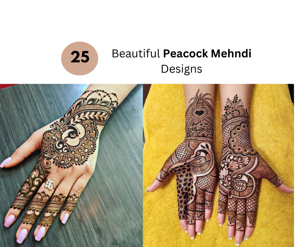 25 Beautiful Peacock Mehndi Designs  2023  Fabbon