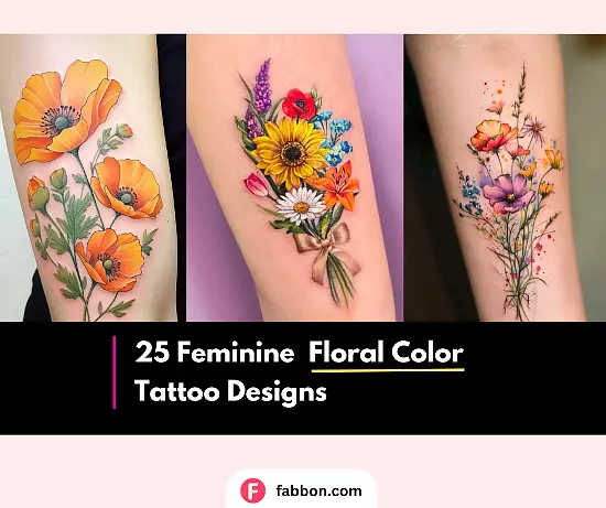 Colorful Flower Tattoos