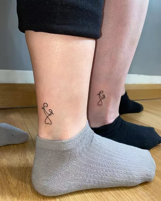 Small Mother Daughter Tattoos with Deep Meaning