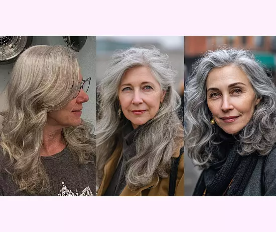 Gray Hair With Lowlights For Older Women