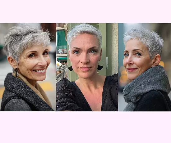 Gray Hair Pixie Cuts