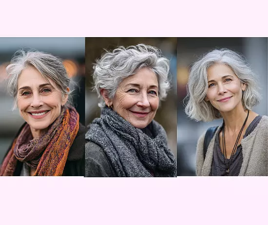 Trendy Gray Hairstyles for older women