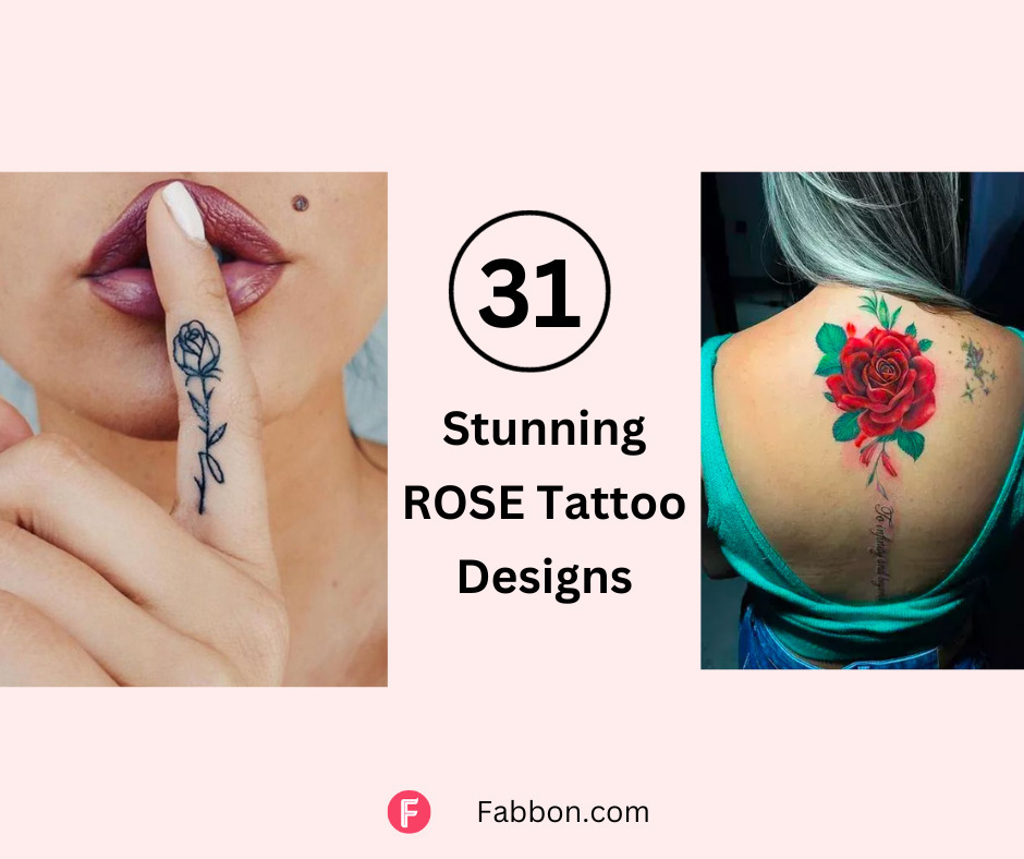 Rose Tattoo Temporary Fake Sticker Hand Body Black Red Girls Unisex | eBay