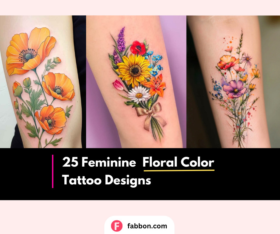 25 Colorful Flower Tattoos For Women Trending In 2024 | Fabbon