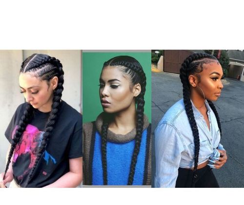 two cornrow braids