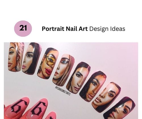 Portrait Nail Art Design Ideas