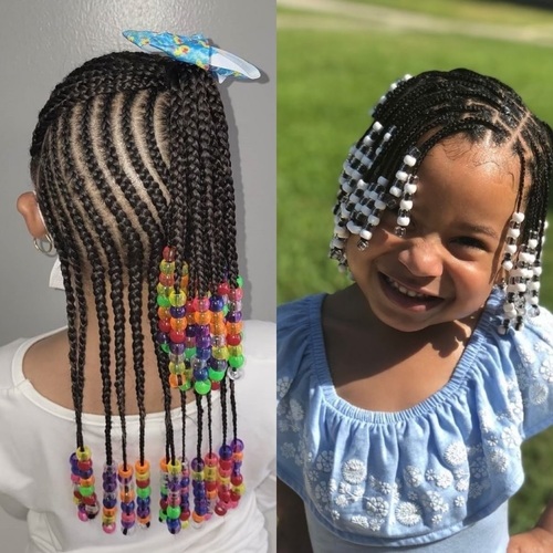 Kids Braids With Beads