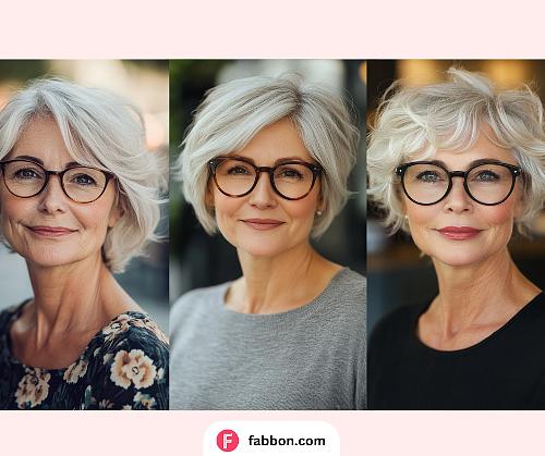 latest hairstyles for women over 60 with glasses