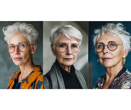 Trendy Hairstyles for women over 70 with glasses