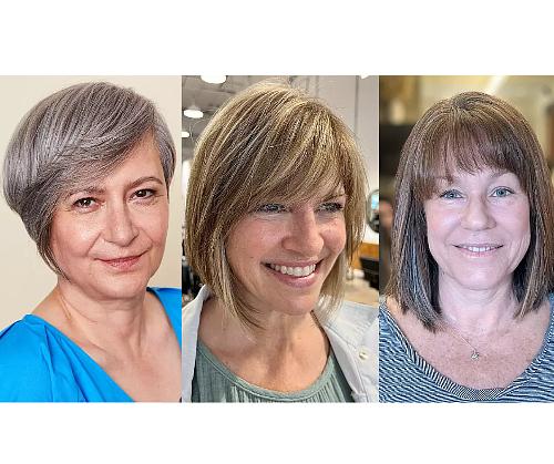 Stunning Layered Bob With Bangs For Over 50