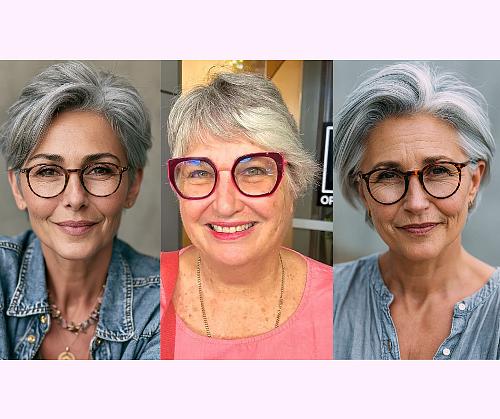 Trendy Colored Glasses For Gray Hair
