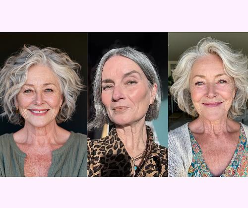 Trendy Short Gray Hairstyles For Women Over 70