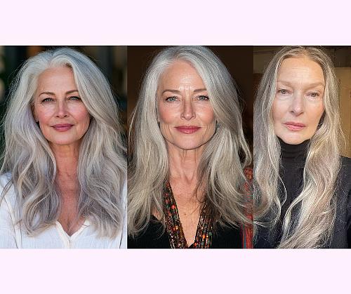 Stunning Long Gray Hairstyles For Women Over 50