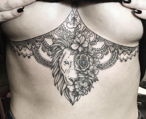 under boob tattoo designs