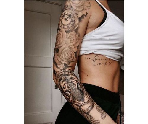 Temporary Tattoo Sleeve Fake Nylon Arm Warmer Skull Mens Womens Kids Skate   eBay