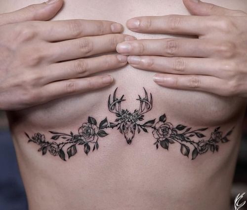 50 Best Under Boob Tattoos Intimate And Provocative  InkMatch