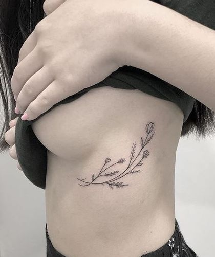 Update more than 82 side boob flower tattoo latest  thtantai2