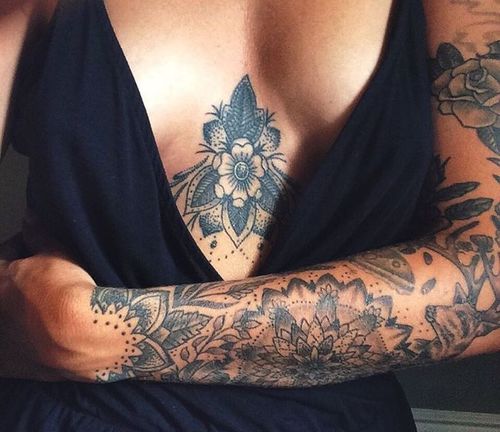 23 sternum tattoos that prove the underboob is underrated