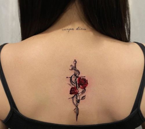 Share more than 114 rose spine tattoo super hot
