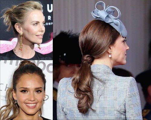 Charlize Theron, Jessica Alba and Kate Middleton Ponytail Hairstyle-06
