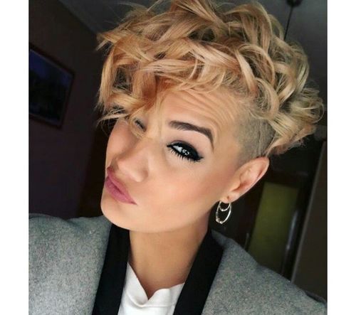 curly hair side shave female