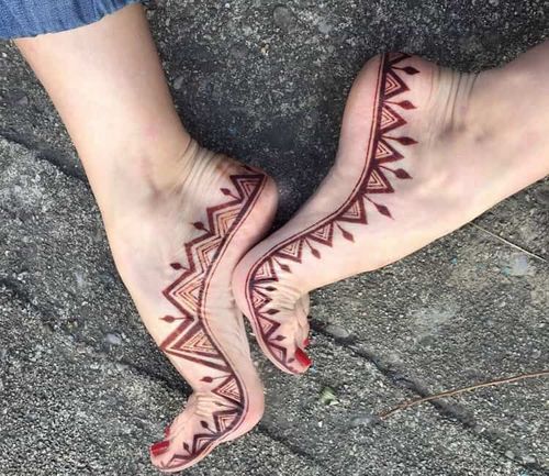 easy henna tattoo designs for feet