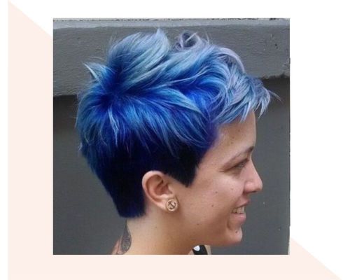 Very Short Blue to Black Ombre