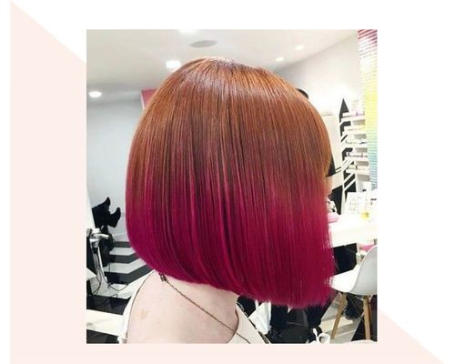 Sleek Ginger to Pink Bob