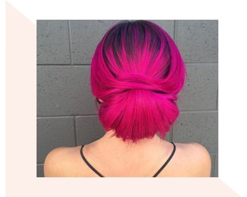 Short Magenta Ombre