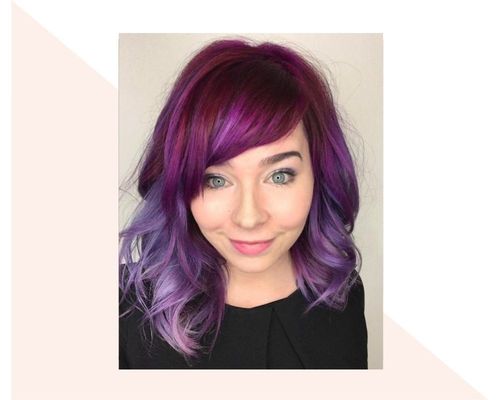 Short Purple to Magenta Ombre