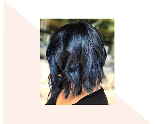 Short Black and Blue Ombre