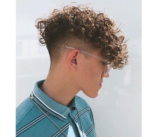 curly fohawk fade