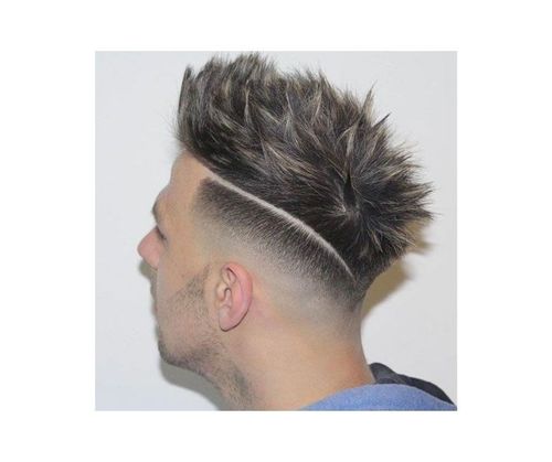 faux hawk taper fade haircut