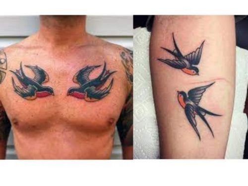 Anyone know who did this piece American Traditional Swallows United  States  rtattoos