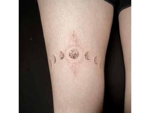 Cardinal direction sun and moon tattoo  Tattoogridnet