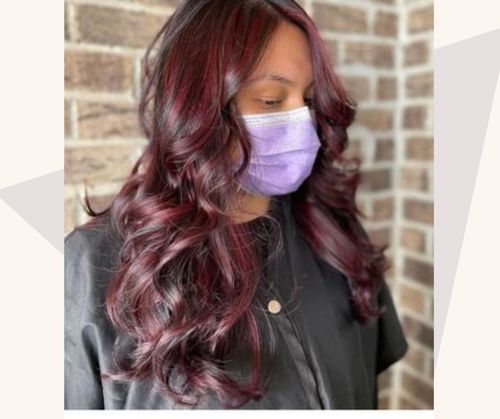 Wine Red Hair Balayage 