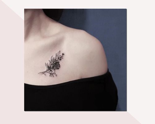 Dainty Upper Breast Tattoos