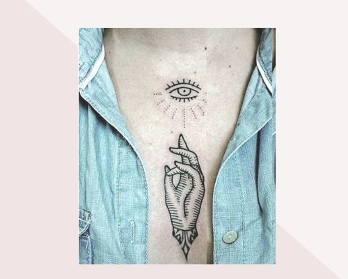 40 Boob Tattoo Ideas For Women Sternum Tattoos  TattooTab