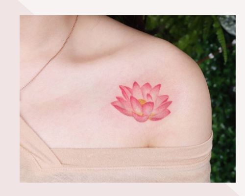 Pretty In Pink Lotus Female Tattoos