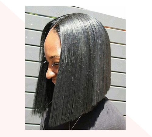 Sleek Lob Short Black Hairstyle 