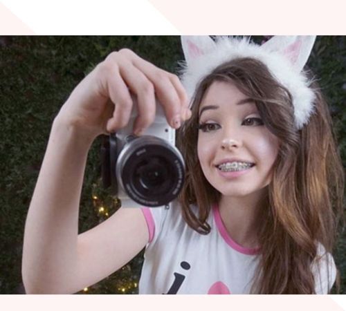 Belle Delphine without makeup selfie