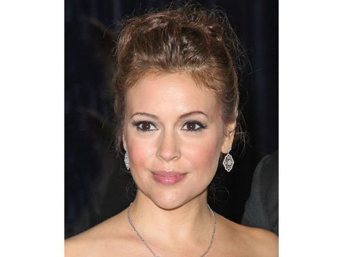 Alyssa Milano updo hairstyle