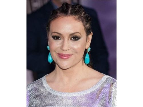 Alyssa Milano braided upstyle