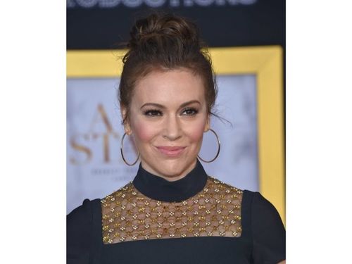 Alyssa Milano messy updo