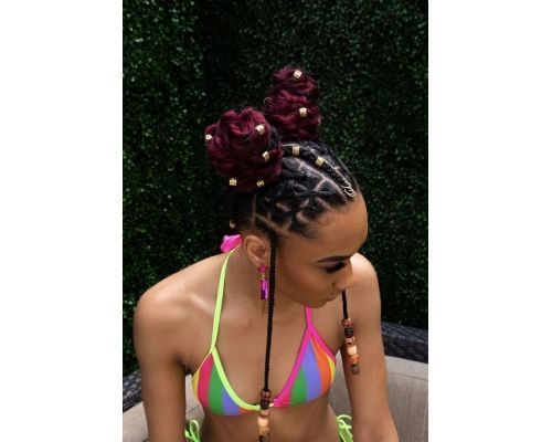 Beaded and Braided Space Buns