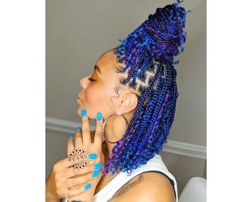 Colourful Highlights on Box Braids